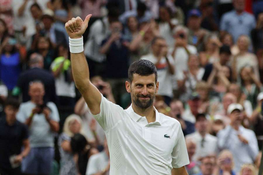 Novak Djokovic celebrates his win Novak Djokovic celebrates his win