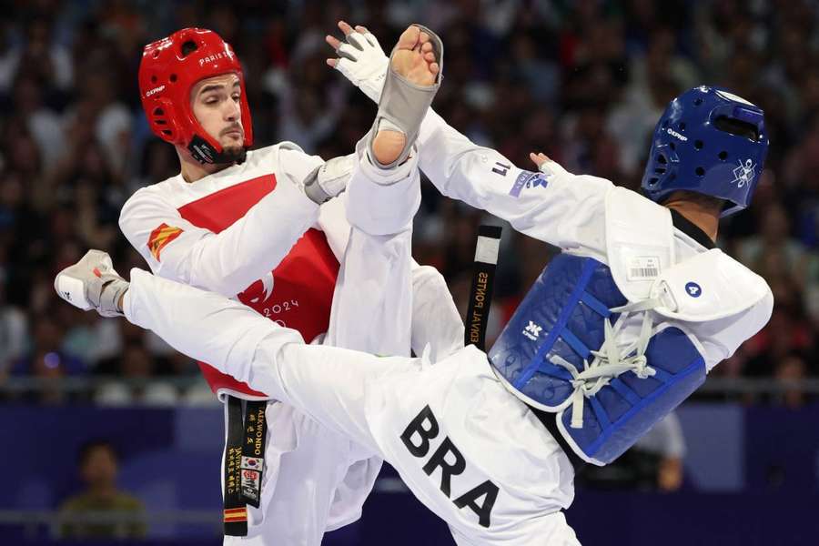 Javier Pérez Polo, durante su combate por el bronce