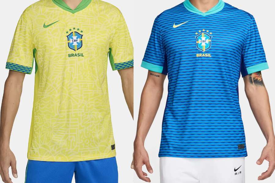 Équipe première (gauche) et réserve du Brésil