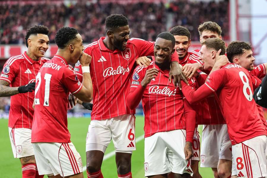 Callum Hudson-Odoi, del Nottingham Forest, celebra su gol ante el Tottenham Hotspur Callum Hudson-Odoi, del Nottingham Forest, celebra su gol ante el Tottenham Hotspur