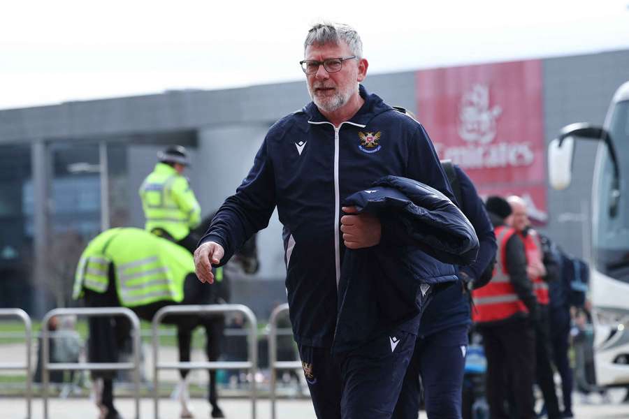 St Johnstone manager Craig Levein arrives prior to the Cinch Scottish Premiership match between Celtic FC and St. Johnstone FC