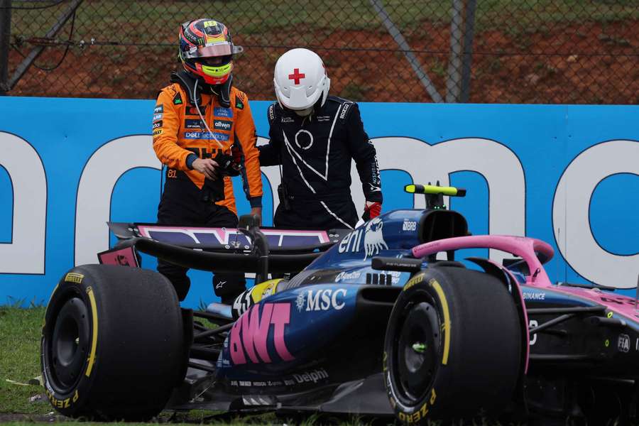 McLaren's Oscar Piastri after crashing out