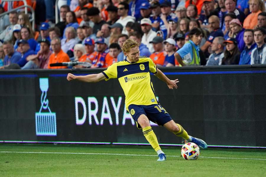 Jacob Shaffelburg in action for Nashville SC.