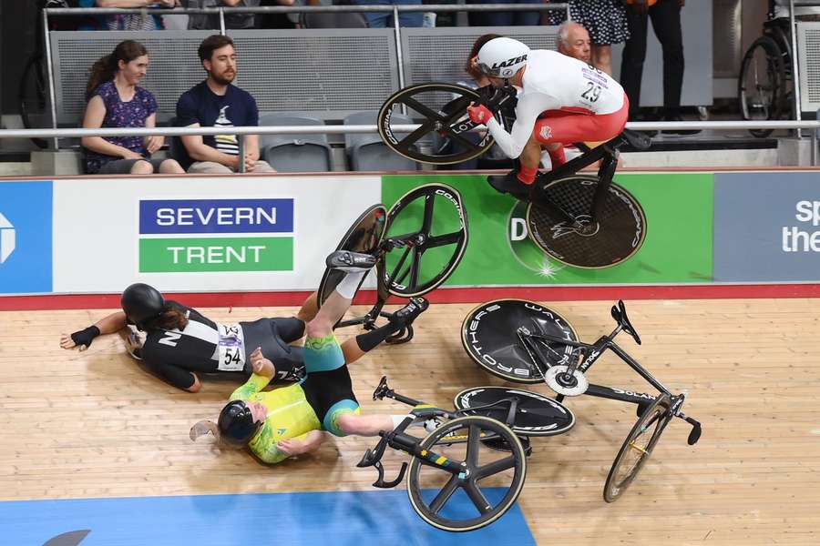 A horrific crash happened at the Commonwealth Games