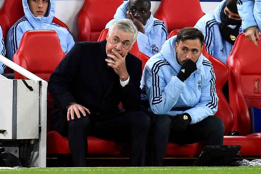 Carlo Ancelotti à Anfield pour le match contre Liverpool