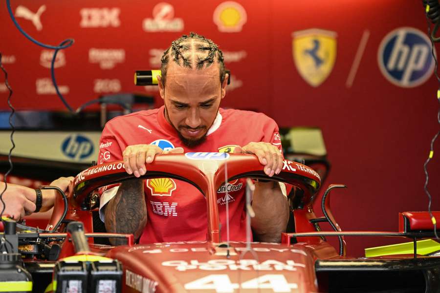 Lewis Hamilton said his first competitive day in a Ferrari had been a learning curve