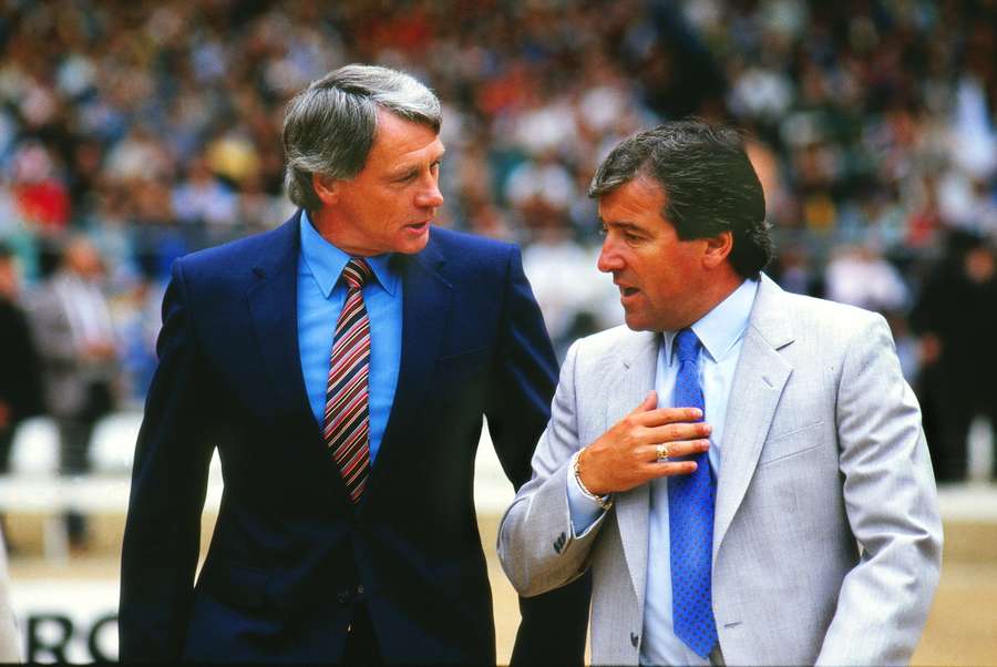 Bobby Robson and Terry Venables before the 1987 Football League Centenary Classic