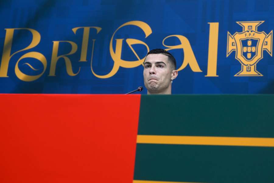 Cristiano Ronaldo gives a press conference