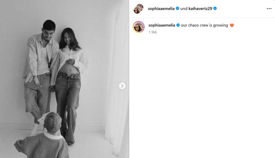 Der Originalpost von Havertz' Ehefrau Sophie Der Originalpost von Havertz' Ehefrau Sophie