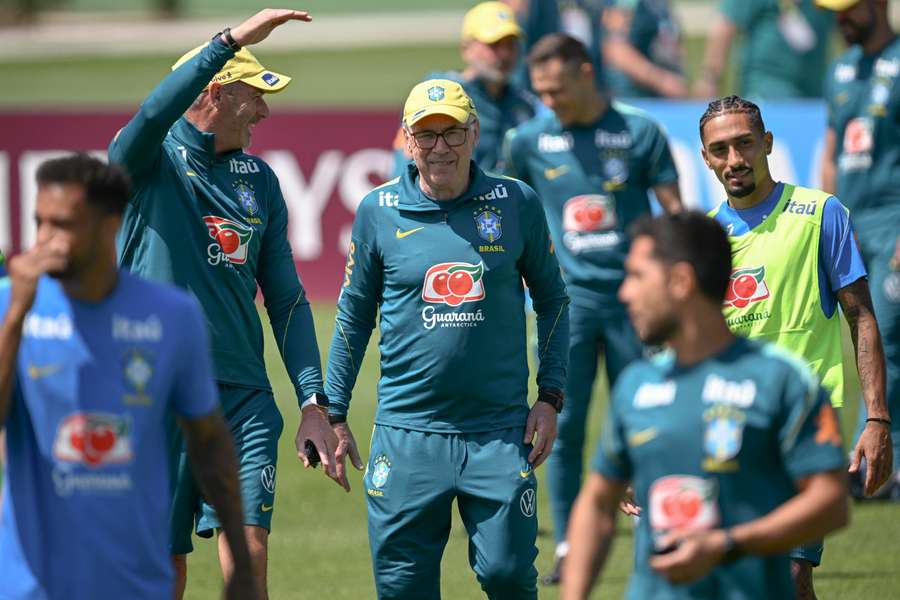 Carlo Ancelotti oversees a training session of Brazil Carlo Ancelotti oversees a training session of Brazil