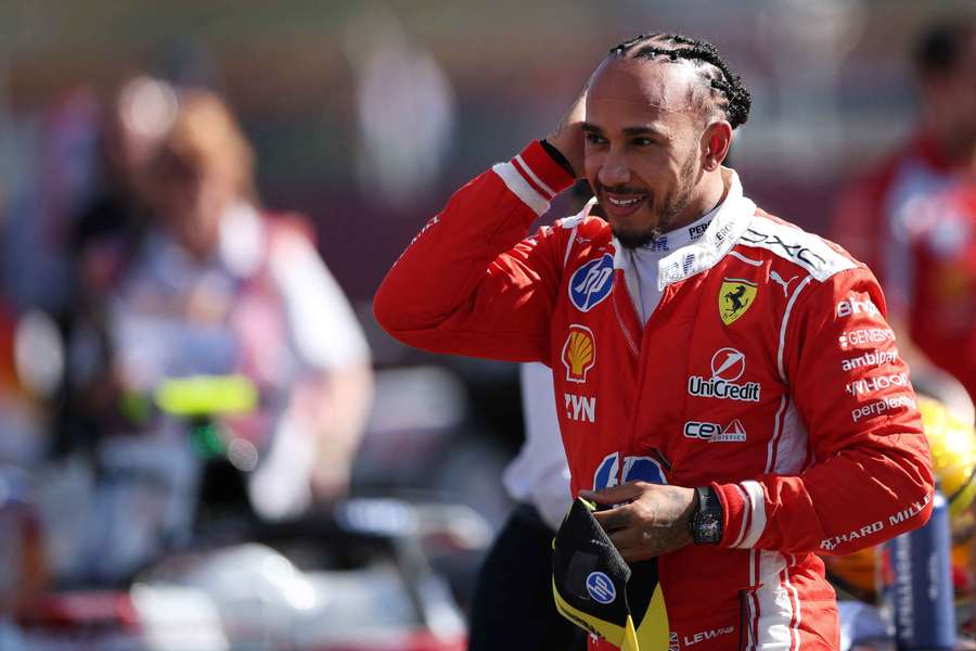 Lewis Hamilton after securing pole for the sprint race at Silverstone Lewis Hamilton after securing pole for the sprint race at Silverstone