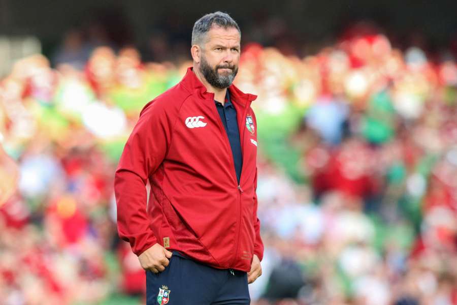 Farrell watches on during the Lions' tour opener Farrell watches on during the Lions' tour opener