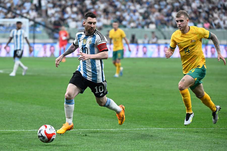 Messi erzielte das erste Tor der Argentinier gegen Australien.