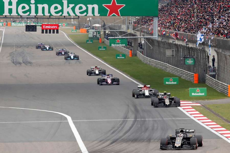Drivers in action at the Shanghai circuit