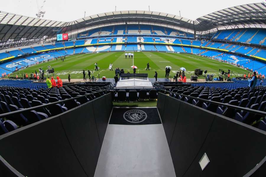 Internal view of the stadium ahead of the Premier League match between Manchester City and Arsenal 