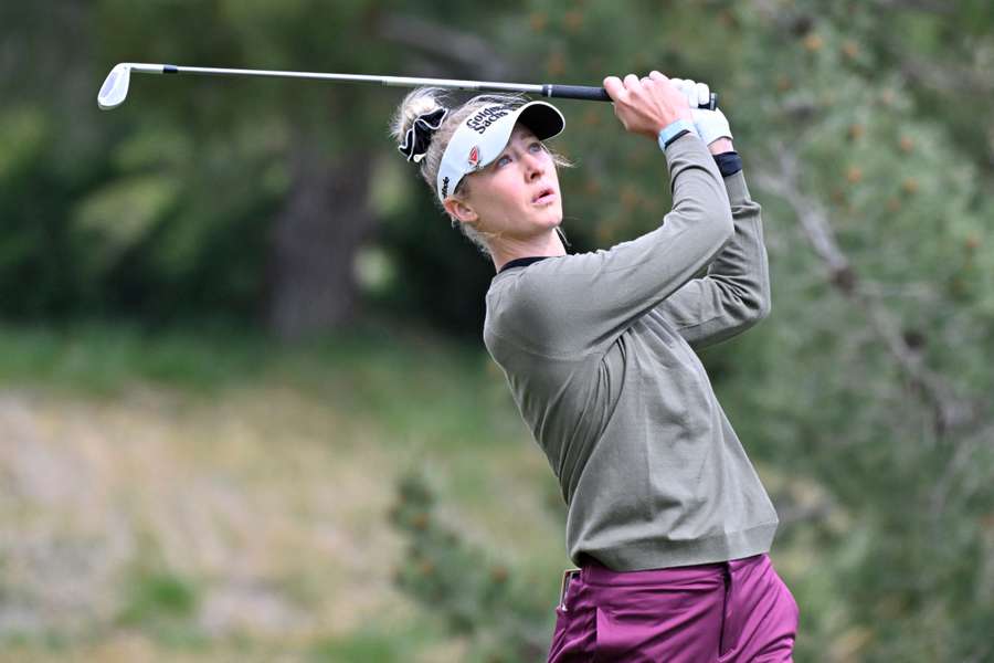 Nelly Korda of the United States plays her shot from the fifth tee on the first day of the LPGA Match Play
