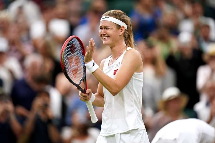 Bouzkova celebrates her win