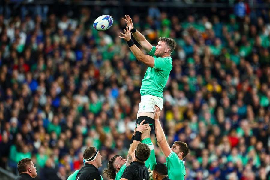 O'Mahony in action for Ireland