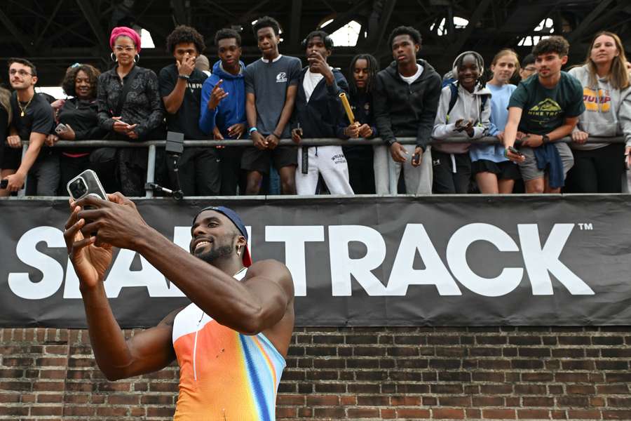 Kenny Bednarek à l'édition 2025 du Grand Slam Track.