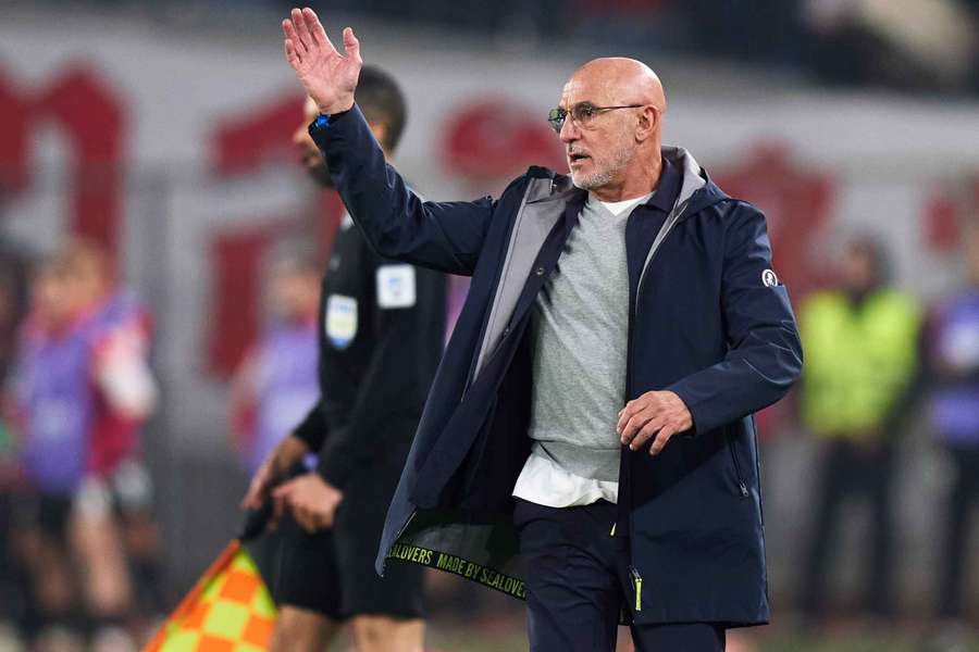 De la Fuente, durante el encuentro ante Georgia De la Fuente, durante el encuentro ante Georgia