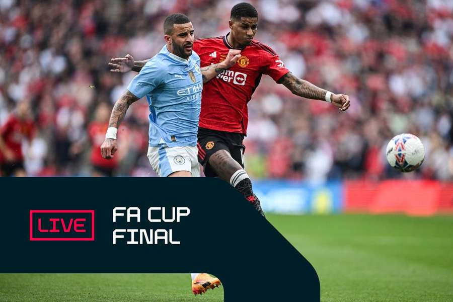 Manchester City take on Manchester United in the FA Cup final