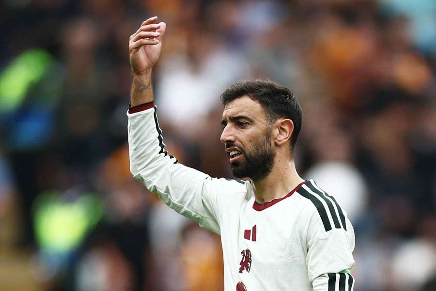 O capitão do Manchester United, Bruno Fernandes O capitão do Manchester United, Bruno Fernandes