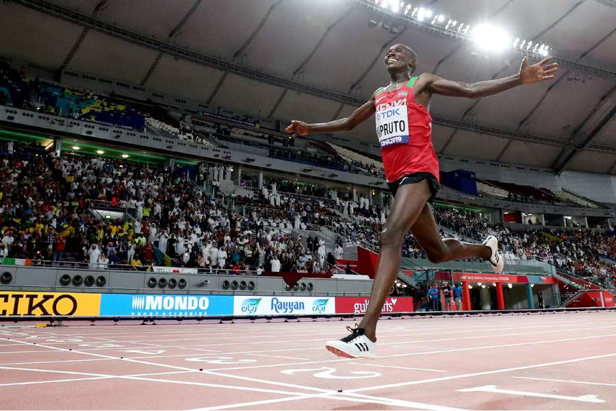 Rhonex Kipruto at the World Athletics Championships in 2019