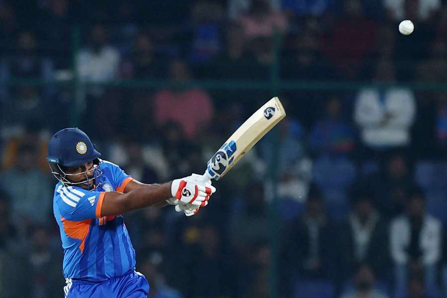 India's Sanju Samson in action during the T20 World Cup