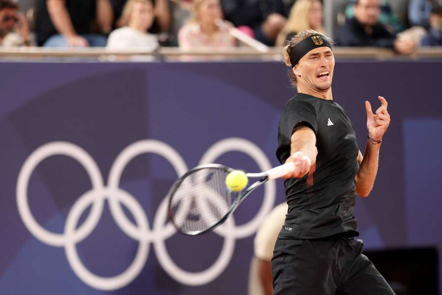 Zverev in Olympic tennis action 