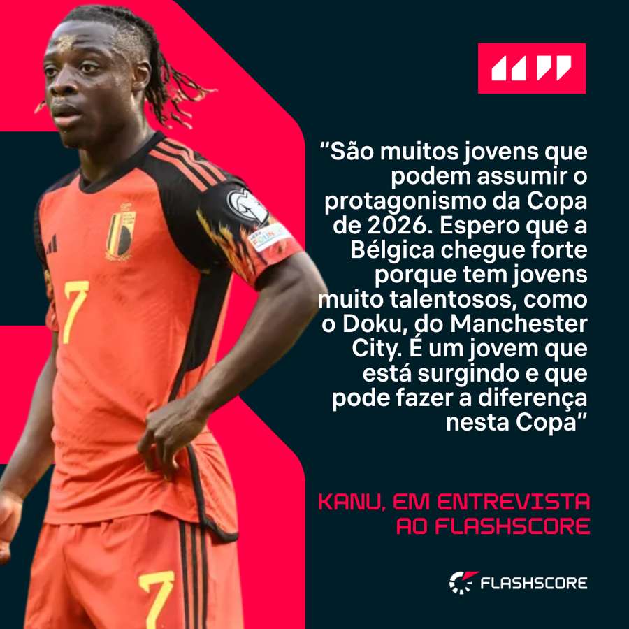 Kanu falando sobre os jogadores jovens da Bélgica Kanu falando sobre os jogadores jovens da Bélgica