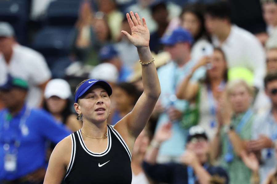 Amanda Anisimova celebrates win Amanda Anisimova celebrates win