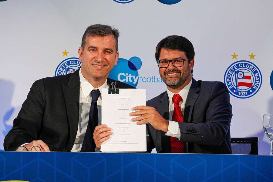Ferran Soriano, CEO of City Group, and president of Bahia Guilherme Bellintani