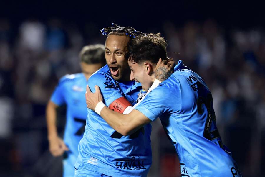 Neymar y Barreal marcaron los goles de la victoria del Santos sobre el Juventude