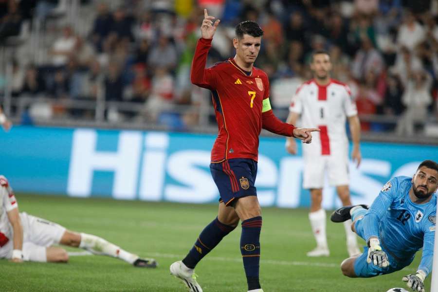Morata bagged a hat-trick for Spain