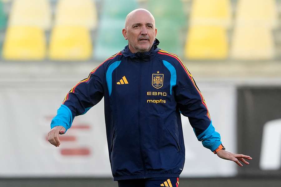 David Gordo, durante un entrenamiento con España sub-21