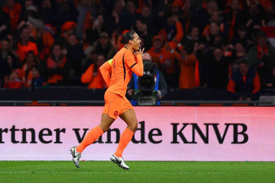 Van Dijk celebrates his goal