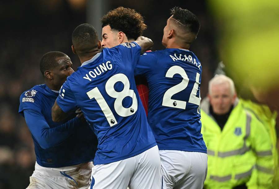 Players were involved in a brawl at the end of the match Players were involved in a brawl at the end of the match