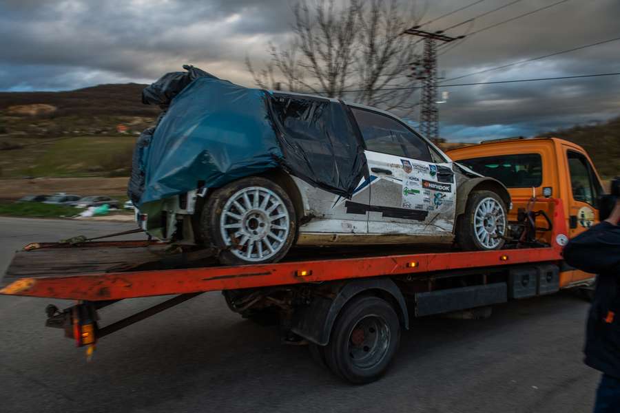 Four people were killed and several injured when a vehicle competing in a Hungarian rally skidded off the road and crashed into spectators
