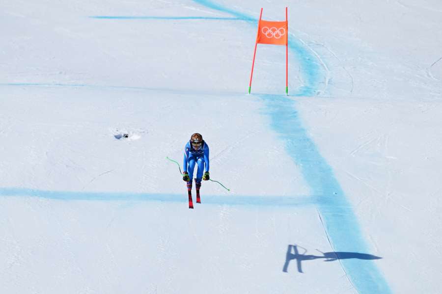 Federica Brignone durante la discesa libera
