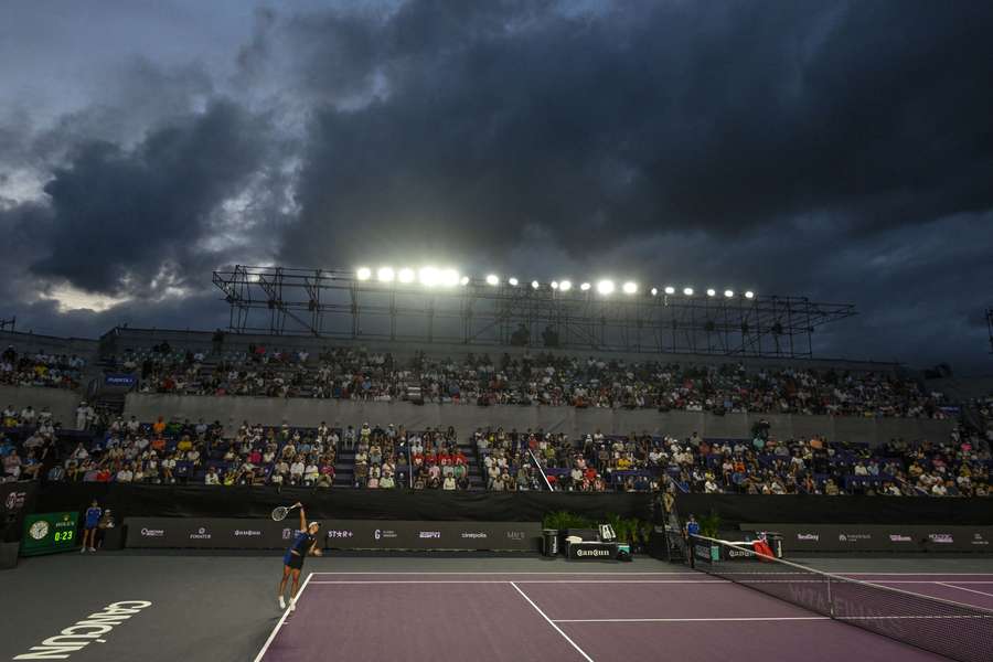 Iga Swiatek en las Finales de la WTA en Cancún 2023.