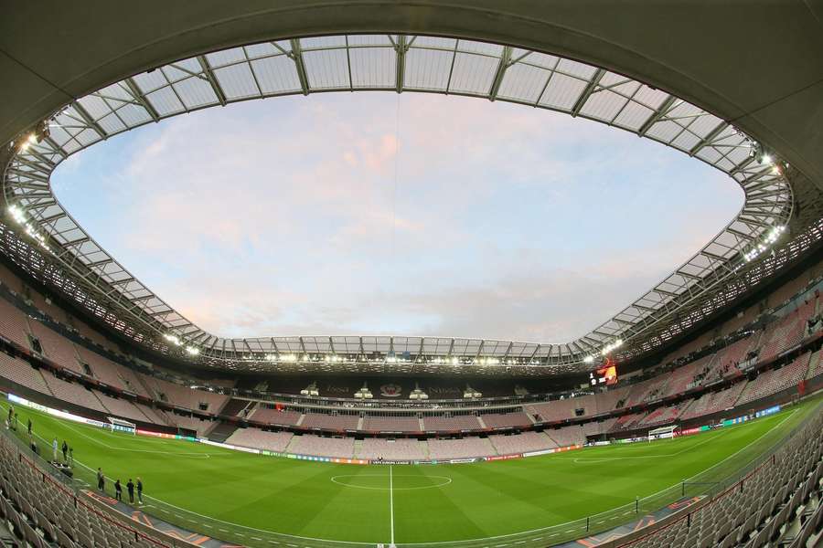Nice's stadium ahead of their Europa League clash with Roma