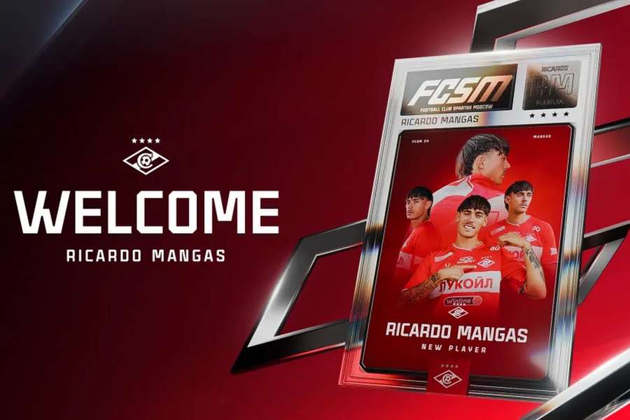 Ricardo Mangas oficializado pelo Spartak Moscovo