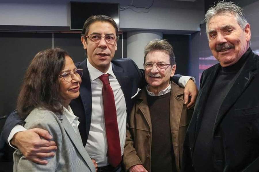 Rui Costa, Flora Ferreira, Vítor Martins e Toni na Tribuna Presidencial