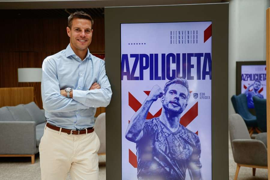 Azpilicueta na sua apresentação no Atlético Madrid 