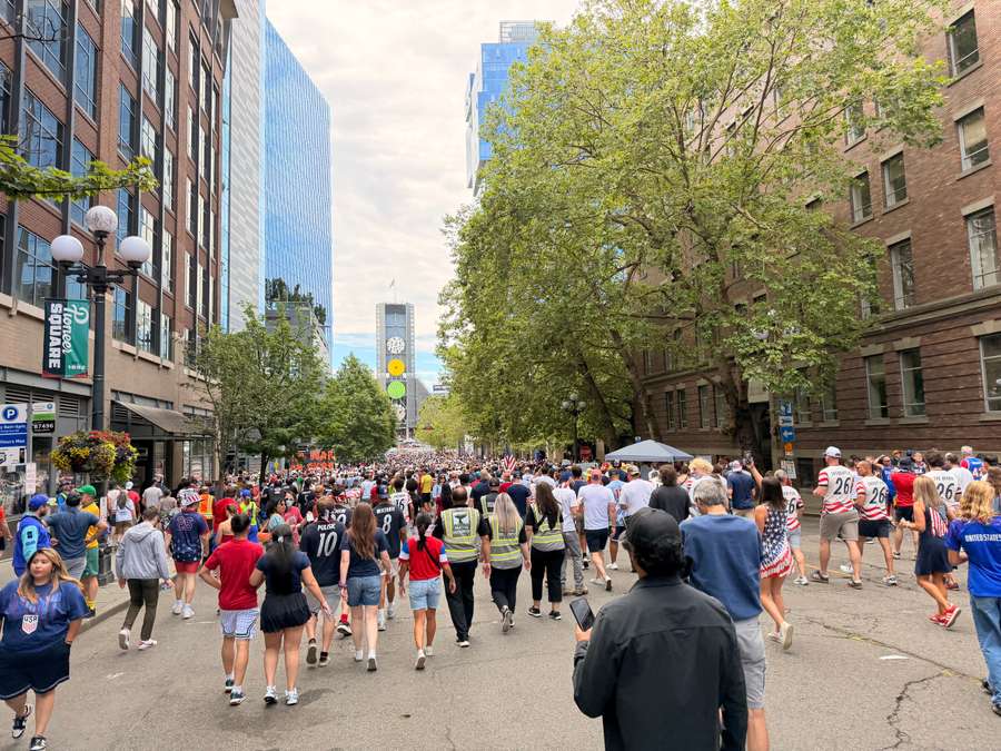 The streets of Seattle before the match The streets of Seattle before the match