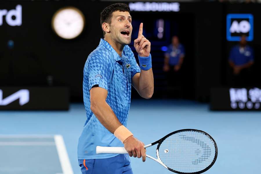 Djokovic lors de son match face à Dimitrov.