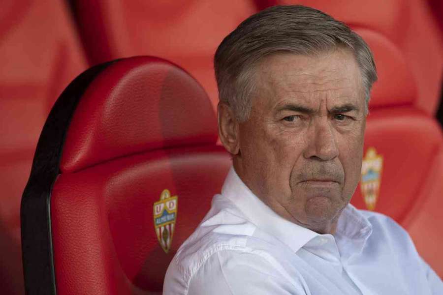 Real Madrid coach Carlo Ancelotti is pictured ahead of the Spanish Liga football match between UD Almeria and Real Madrid