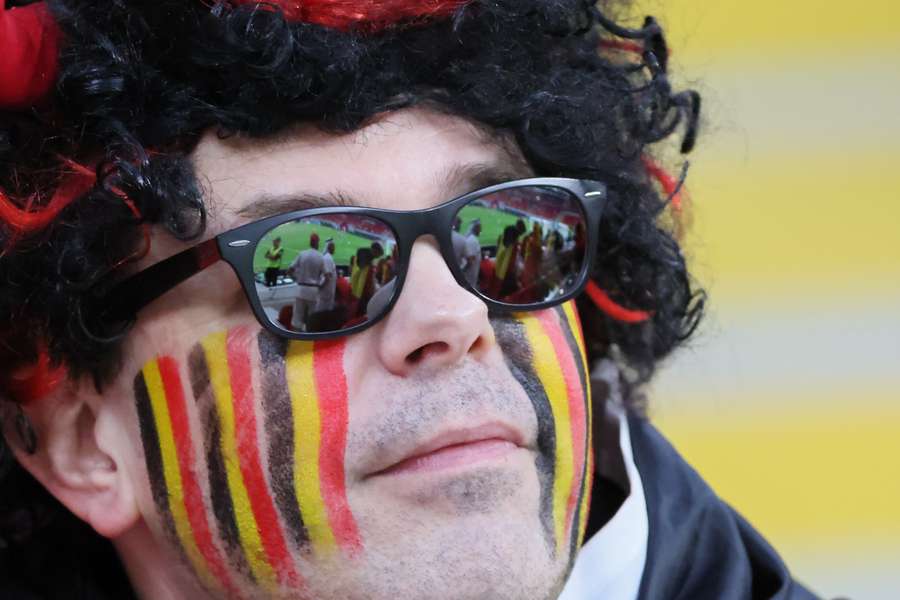 Un aficionado de Bélgica durante un partido del Mundial.