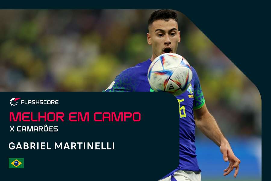 Gabriel Martinelli foi o destaque do Brasil, mas acabou não indo às redes