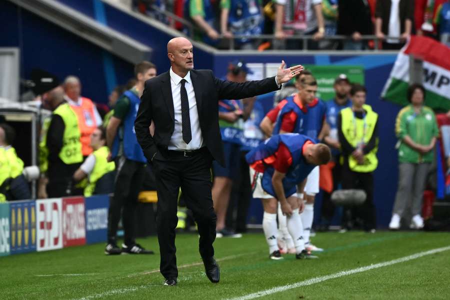 Hungary head coach Marco Rossi reacts from the sidelines